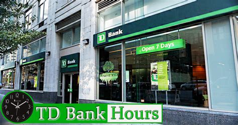 TD Bank Hours Sunday, Saturday Usually, the TD Bank runs during Weekends too similar to that of Weekdays but with a limitation on the working schedule. . Td bank sunday hours near me